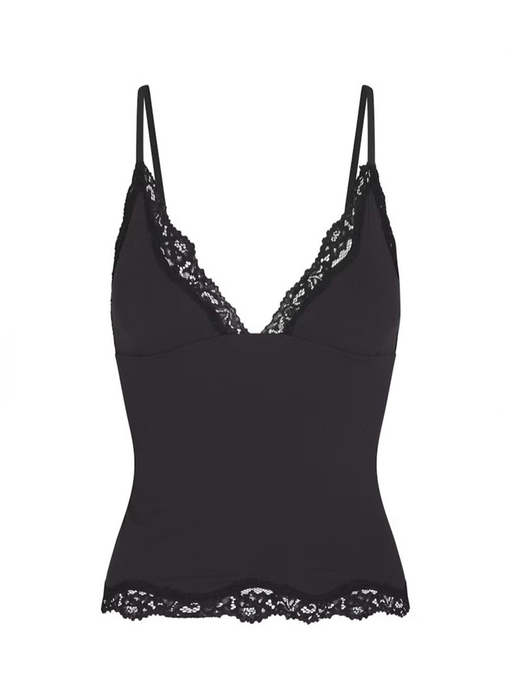 SKIMS Black Lace-Trim Camisole NWT